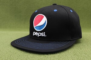 新品US物 PEPSI-COLA ペプシコーラ キャップ 帽子 SNAPBACK フリーサイズ ブラック 黒 コットン 管理No4Fc