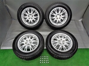 国産ほぼ新品バリ山! 195/65R15 スタッドレス タイヤ ホイール 4本 15 6J 100 5穴 5H NHW20 ZVW30 ZVW50 プリウス ウィッシュ インプレッサ