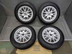 ブリザック バリ山!! 185/65R15 スタッドレス タイヤ ホイール 4本 15 6J 100 5H 5穴 プリウス ウィッシュ プレミオ レガシィ インプレッサ