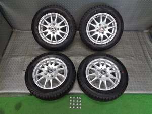 ほぼ新品バリ山! 155/65R13 スタッドレスタイヤ ホイール 4本 13 4J 100 4穴 4H タント N-BOX ムーブ ワゴンR モコ ラパン エブリィ デイズ