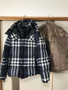 BURBERRY チェック フーデッド ダウンジャケット