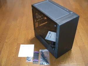 送料込み COOLER MASTER MasterBox MB400L 強化ガラス MicroATX ミニタワーケース クーラーマスター ファン4個 14cm 一応ジャンク 即決