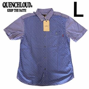 新品 QUENCHLOUD Lサイズ 半袖シャツ チェック ブルー クエンチ