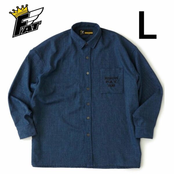 FAT SHICHISAN BLUE SKINNY Lサイズ 長袖シャツ