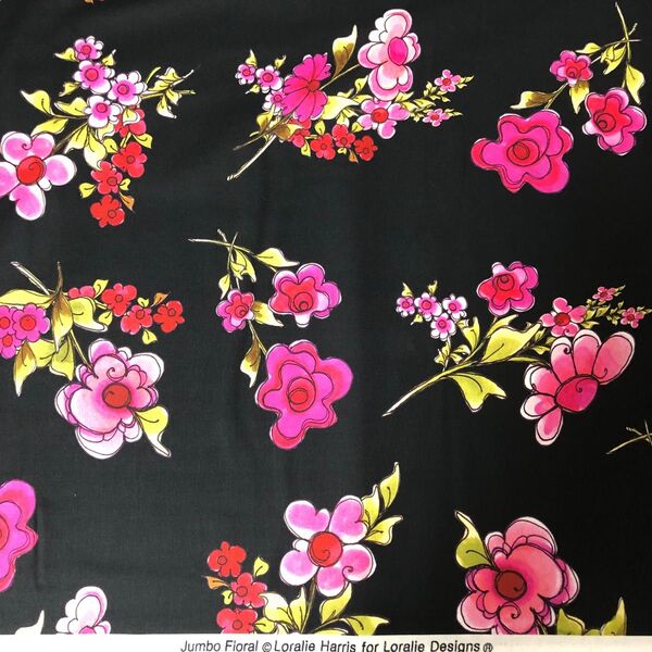 ロラライハリス Jumbo Floral 黒生地