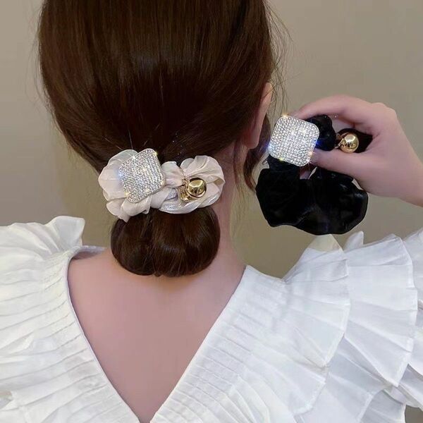 シュシュ バレッタ バナナクリップ ヘアアクセサリー 結婚式パーティードレス ヘアーアクセサリー かんざし　ヘアゴム　キラキラ