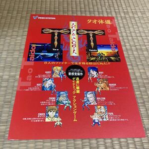 タオ体道　ビデオシステム　アーケード　チラシ　カタログ　フライヤー　パンフレット　正規品　即売　希少　非売品　販促