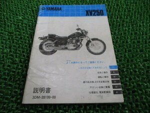 ビラーゴ250 取扱説明書 ヤマハ 正規 中古 バイク 整備書 配線図有り 3DM 3DM1 3DM2 XV250 dr 車検 整備情報