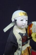 W172 時代物 浅草人形 大石内蔵助 赤穂浪士 童子人形 豆人形 豆市松 専用ケース 民芸 置物 伝統工芸 忠臣蔵 風俗人形 /80_画像4