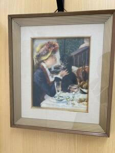 Art hand Auction [3c79] Peinture à l'huile européenne antique d'intérieur avec une fille et un chien, antique, collection, marchandises diverses, autres
