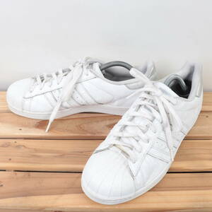 z7482 アディダス スーパースター US9 1/2 27.5cm/白 ホワイト シルバー adidas SUPERSTAR メンズ スニーカー 中古