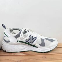 z7321【878】ニューバランス US8.5 26.5cm/白 ホワイト 銀 シルバー 灰 グレー 緑 グリーン newbalance メンズ スニーカー 中古_画像5