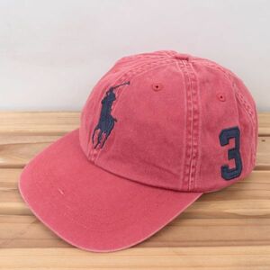 rlpc1 ポロ ラルフローレン ビッグポニー 赤 レッド POLO RALPH LAUREN 3 ポニー キャップ CAP 帽子 ブランド 中古 古着 正規品