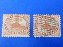 24　A　№2　カナダ切手　1859年～　SC#15　5c　計2枚　使用済　【SC評価 $75】　_画像2