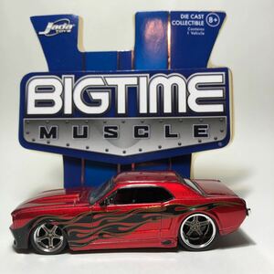 Jada TOYS 1/64 DUB CITY BIGTIME MUSCLE '65 FORD MUSTANG WAVE 06 CLTR 070 赤 フォード マスタング 黒フレアパターン（ルース品）2006年