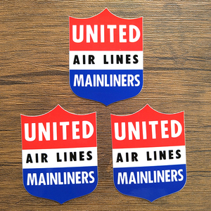 3枚セット UNITED AIR LINES MAINLINERS レーシングステッカー 世田谷ベース