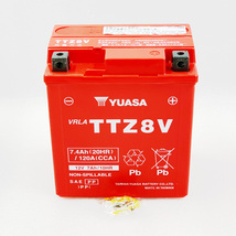 台湾ユアサ YUASA TTZ8V バイクバッテリー 充電済 互換 GTZ8V YTZ8V YTX7L-BS 即使用可能 PCX リード125 YZF-R25 YZF-R3A MT250_画像4