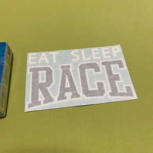 TEAM★白シルバー　EatSleepRace 抜きステッカー　USDM イートスリープレース