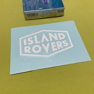 ISLAND ROVERS★白★抜きステッカー アイランド ローバーズ UK ランドローバー レンジローバー ディフェンダー イヴォーク ディスカバリー