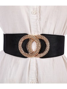  anonymity delivery [ new goods ] lady's waist futoshi belt stylish height is seen black belt! simple ko-te casual rubber belt 