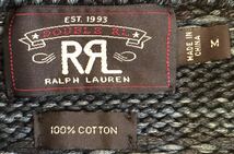 最高のフェアアイル柄 ★ RRL RALPH LAUREN ★ ダブルアールエル ラルフローレン 本藍染 クロス インディゴ ニット カーディガン ガウン M_画像10