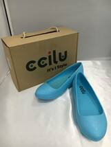 ccilu milano パンプス フラットシューズ スカイブルー 水色 25㎝ スリッポン レインシューズ_画像1