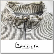 サンタフェ santa fe フリルストライプハーフジップ 86416-016(BEIGE)-50(XL) Zipハイネック カットソー_画像2