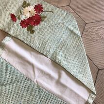 アンティーク　名古屋帯　絞り　手刺繍　着物　昭和レトロ　大正ロマン　モダン　和洋折衷コーデ　リメイク　絹　正絹100% こ13-14t_画像7