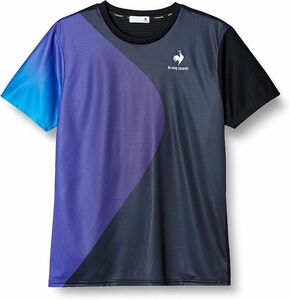 le coq sportif ルコックスポルティフ テニスウェア 半袖Tシャツ ゲームシャツ QTMUJA04 紺 メンズL 新品