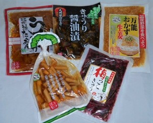 ご飯のお供５選「ちょっとづつ食べてみたいな～」山ちゃんのおすすめ漬物セットです(^▽^)/　　★　いろんな漬物食べてみよう　送料無料