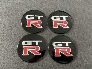 日産 GTR ホイール センターキャップシール 56.5ｍｍ 4枚セット アルミ製 カーステッカー 自動車 ●448番