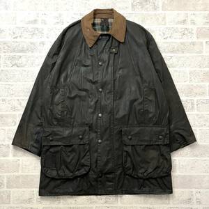 80s Barbour ボーダー 2クラウン サイズ40 オリーブ 英国製 YKK棒ジップ