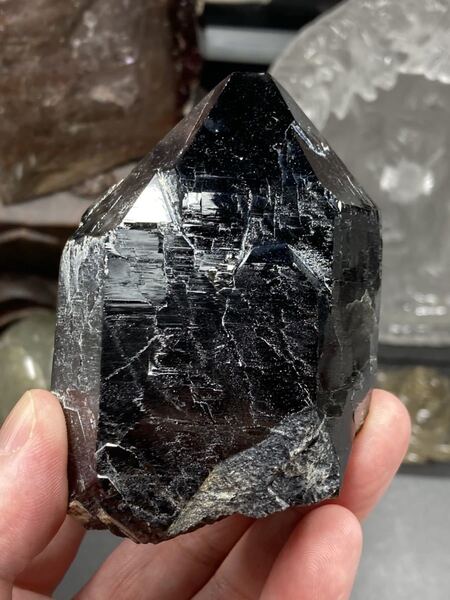 【ハイクラス】山東省産 モリオン(黒水晶) 約255g 磨き無し 0901