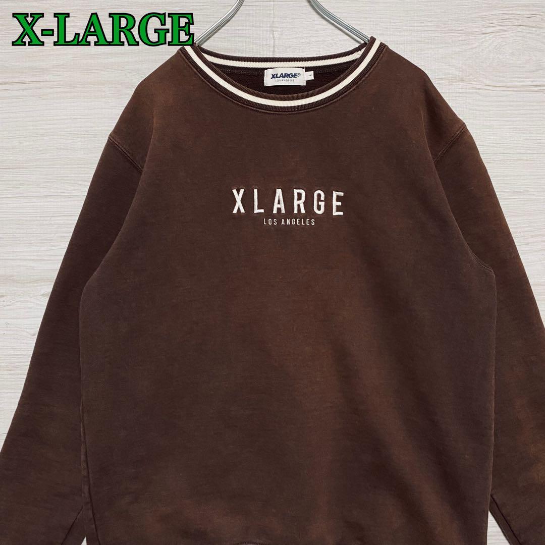 XLARGE エクストララージ スウェット リンガー センターロゴ 刺繍