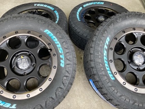 4本セット XTREME-J XJ03 18x8.0J 5/150 +50 FBK MONSTA TERRAIN GRIPPER A/T 285/60R18 ホワイトレター ランクル レクサス