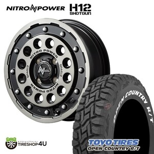 4本セット NITRO POWER H12 SHOTGUN 15x5.0J 4/100 +45 ブラッククリア TOYO OPENCOUNTRY R/T 165/60R15 ホワイトレター デリカミニ