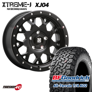 4本セット XTREME-J XJ04 18x8.0J 5/127 +35 SBK BFGoodrich ALL-TERRAIN T/A KO2 265/65R18 ホワイトレター グランドチェロキー WK WJ