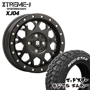 4本セット XTREME-J XJ04 14x4.5J 4/100 +43 SBK MUDSTAR RADIAL M/T 165/65R14 ホワイトレター 軽自動車 アゲトラ キャスト アクティバ