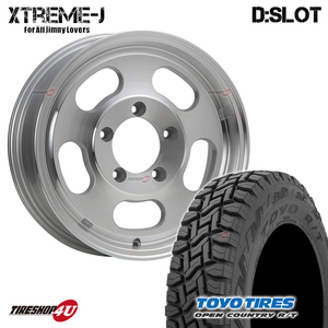 4本セット XTREME-J D:SLOT DSLOT 16x5.5J 5/139.7 +22 +0 PL TOYO トーヨー オープンカントリー R/T 215/70R16 BL ジムニー JB64 JB23