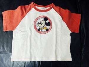 フタフタ ラグランTシャツ 半袖Tシャツ ミッキーマウス ディズニー 95 レトロミッキー