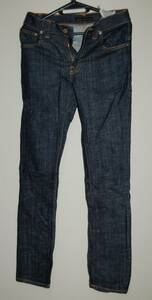 【美品】Nudie Jeans Thin Finn デニムパンツ 28 L32 細身 スキニー イタリア製 濃紺 ヌーディージーンズ 定番 