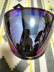 新品 SHOEI J-Cruise、J-Cruise II、J-FORCE IV適合CJ-2互換ミラーシールド（レインボー）