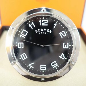 A151T【本物保証】 HERMES クリッパー リーベル CL1.705 置時計 稼働品 直径7.5cm