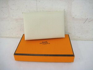 A136T【本物保証】 HERMES エルメス カルヴィ カードケース Ｔ刻印 新品同様