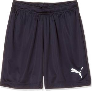 【KCM】Z-puma-726-130★展示品★【プーマ】ジュニア トレーニング ショートパンツ FTBLPLAY ショーツ サッカー　656083-02　ネイビー　130