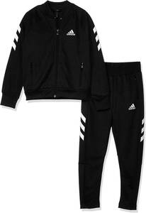 [KCM]Z-adi-72-2s-160* exhibition goods *[adidas/ Adidas ] Junior jersey top and bottom set FYK80-ED6215 black / white size 160