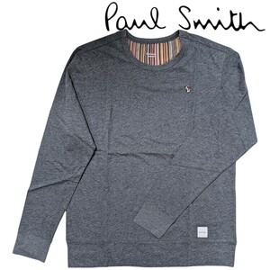 新品 ポールスミス Paul Smith 長袖Tシャツ L マルチストライプ ラビット チャコール杢 ロンT タグ付き クリスタル ラビット 刺繍 秋冬