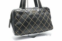 希少美中古■CHANEL 6番台 ワイルドステッチ レザー ハンドバッグ シャネル■1012hd4384406_画像4