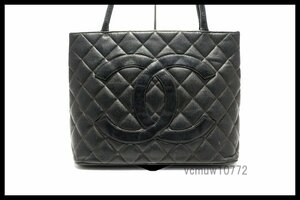 希少中古■CHANEL 5番台 キャビアスキン マトラッセ デカココ 復刻トート レザー トートバッグ シャネル■1019hh94-6D