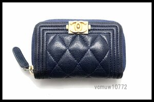 近年モデル希少美中古■CHANEL 26番台 ボーイシャネル レザー ラウンドファスナー コインケース シャネル■1026bc29450